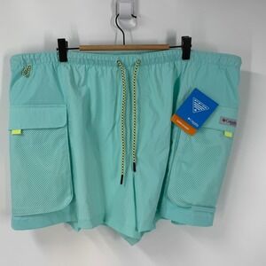 Columbia PFG Open Water Shorts Womens XXL Mint Green 3in Inseam Fishing Outdoors